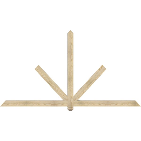 Ekena Millwork Kennewick Rough Sawn Timber Gable Bracket, Douglas Fir, 96"W x 52"H x 2"D x 4"F, 13/12 Pitch GBW096X52X0204KEN00RDF - main